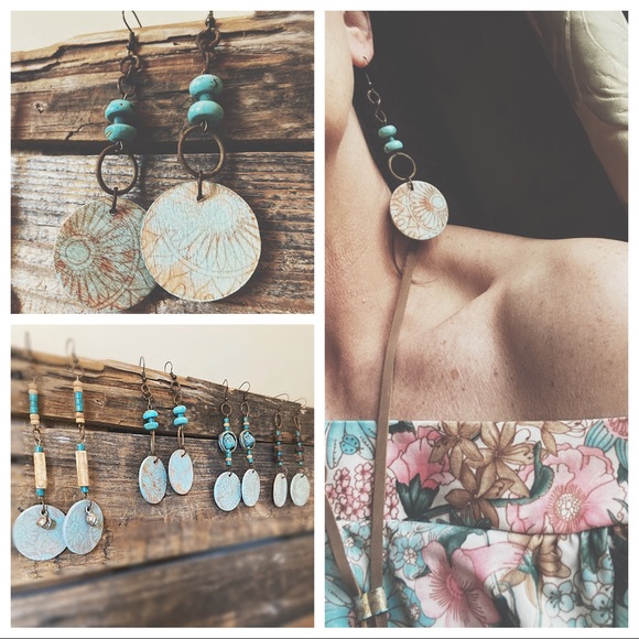 Vintage Spiderwear Jewelry - Henna Printed Dangles A B C / D is sold